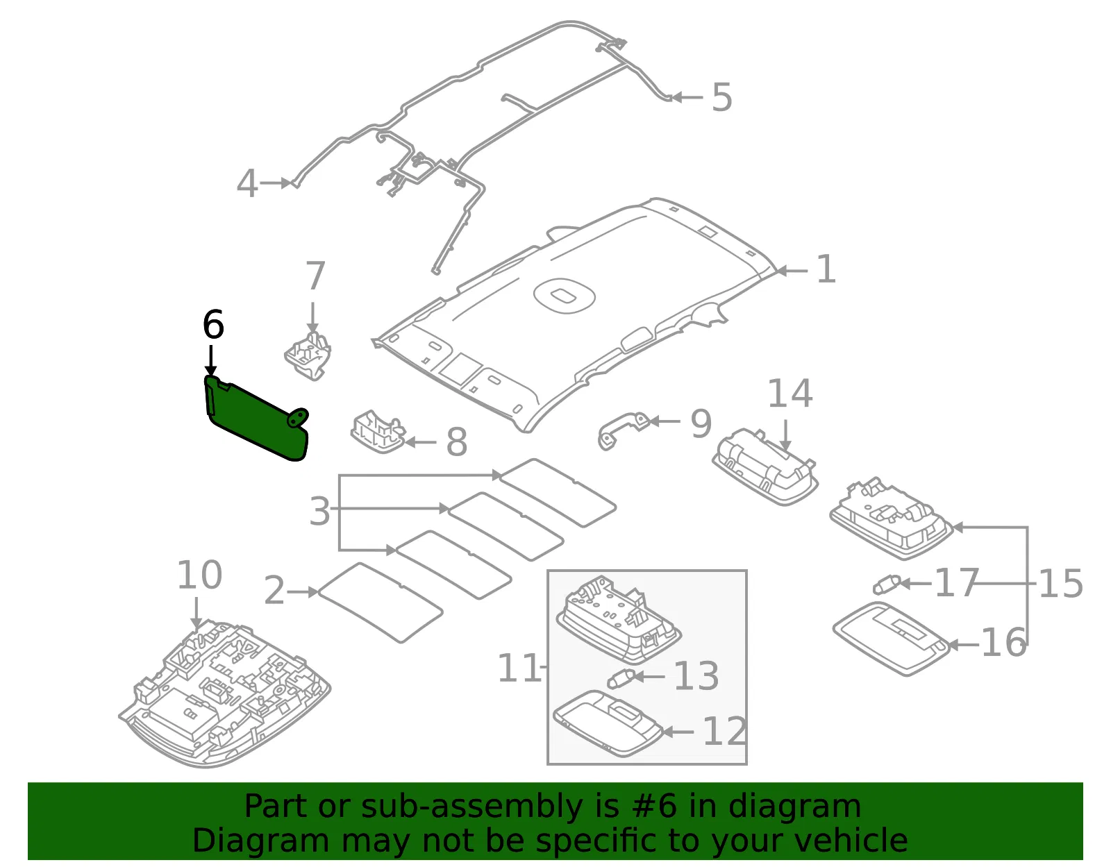 Sun-Visor - Kia (85220-P4030GYT) - view 2