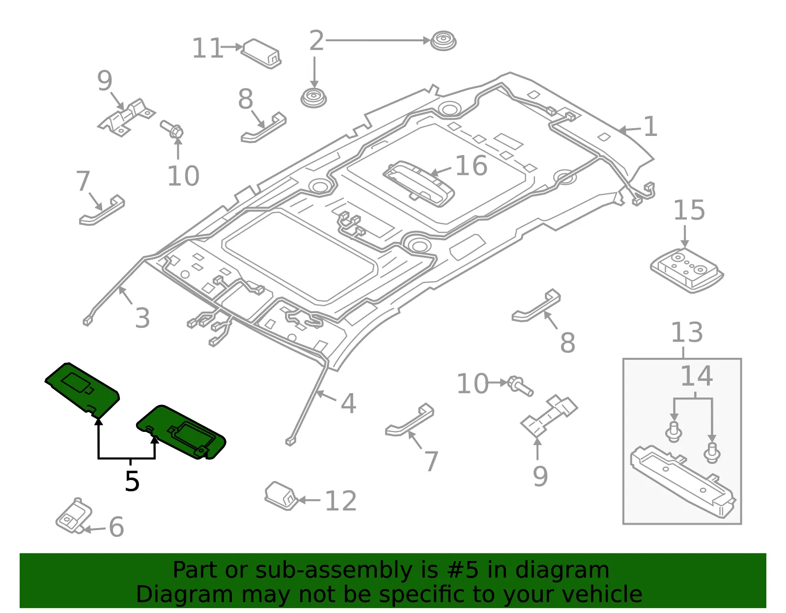 Sun-Visor - Passenger Side (RH) - Kia (85220-S9500GYT) - view 2