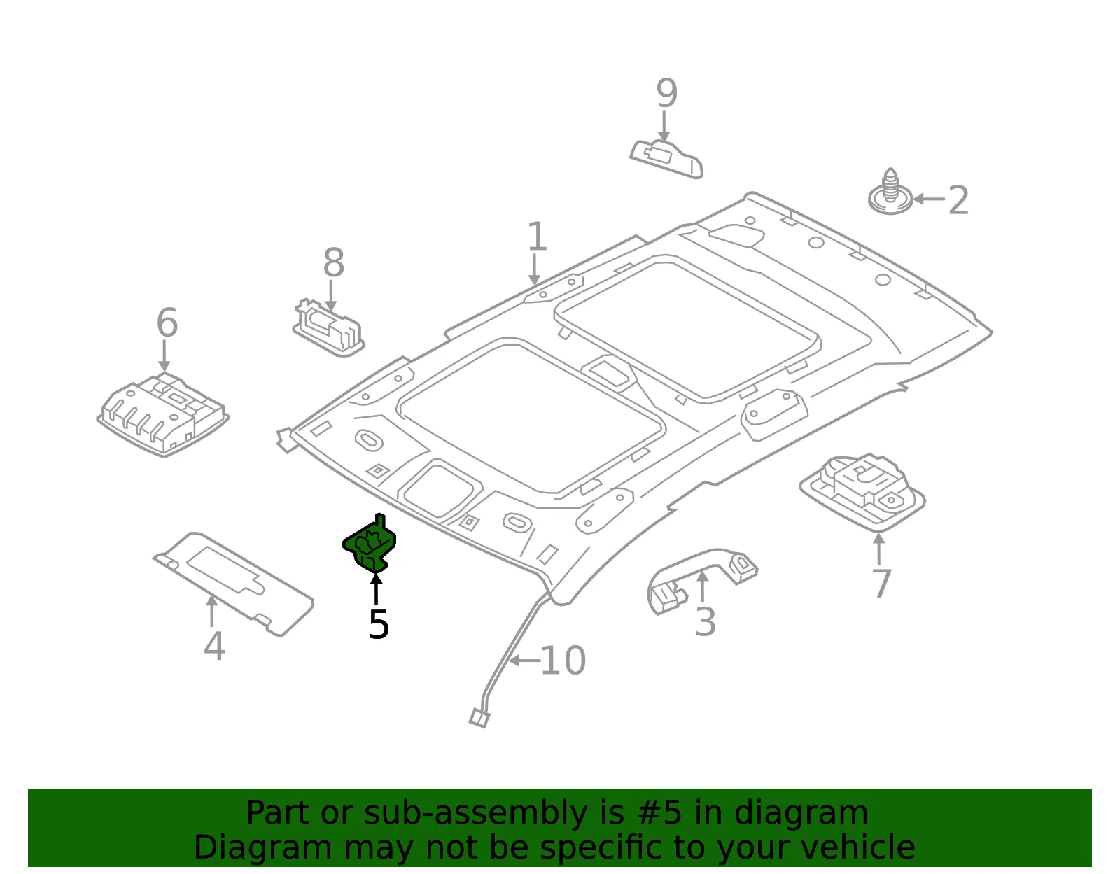 Sun-Visor Retainer - Kia (85235-3W100ED) - view 2