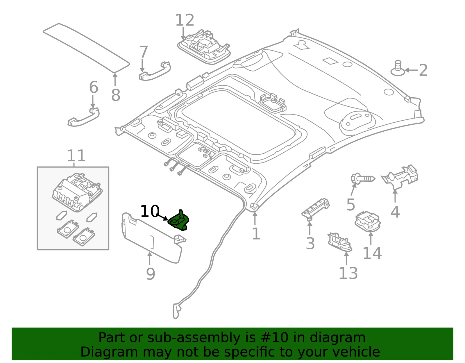 Sun-Visor Retainer - Kia (85235-3X000ED) - view 2