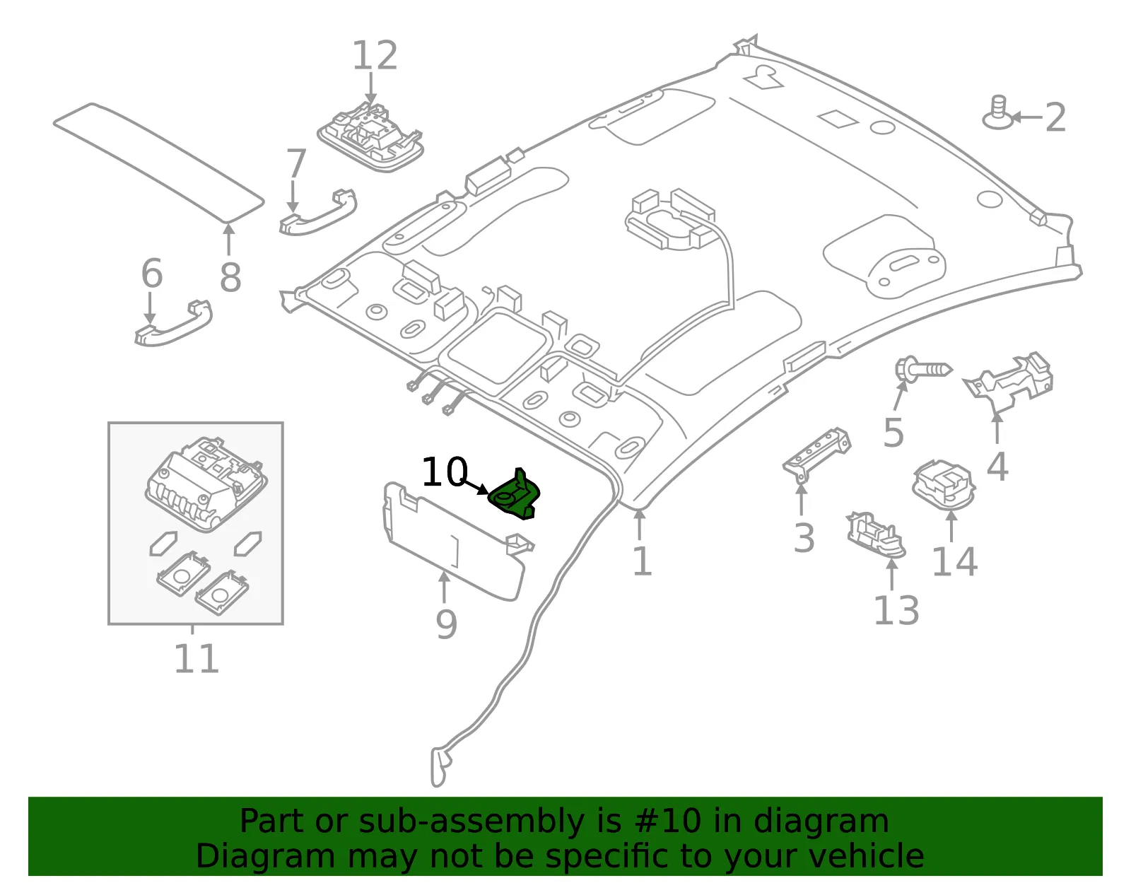 Sun-Visor Retainer - Kia (85235-3X000WK) - view 2