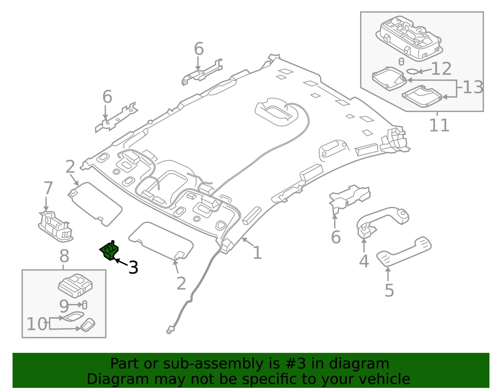 Sun-Visor Retainer - Kia (85235-4D300TX) - view 2