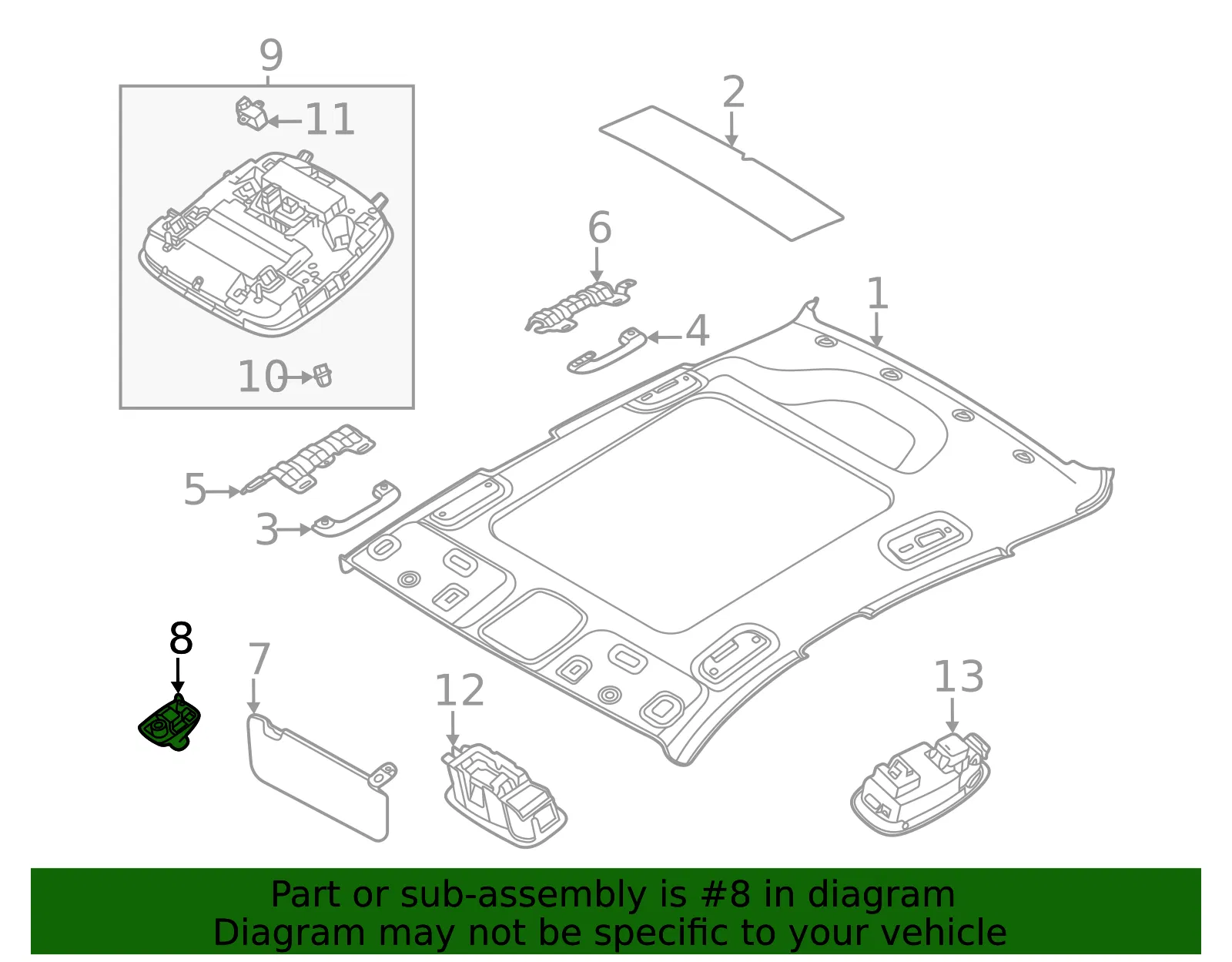 Sun-Visor Holder - Kia (85235-B1000DNN) - view 2
