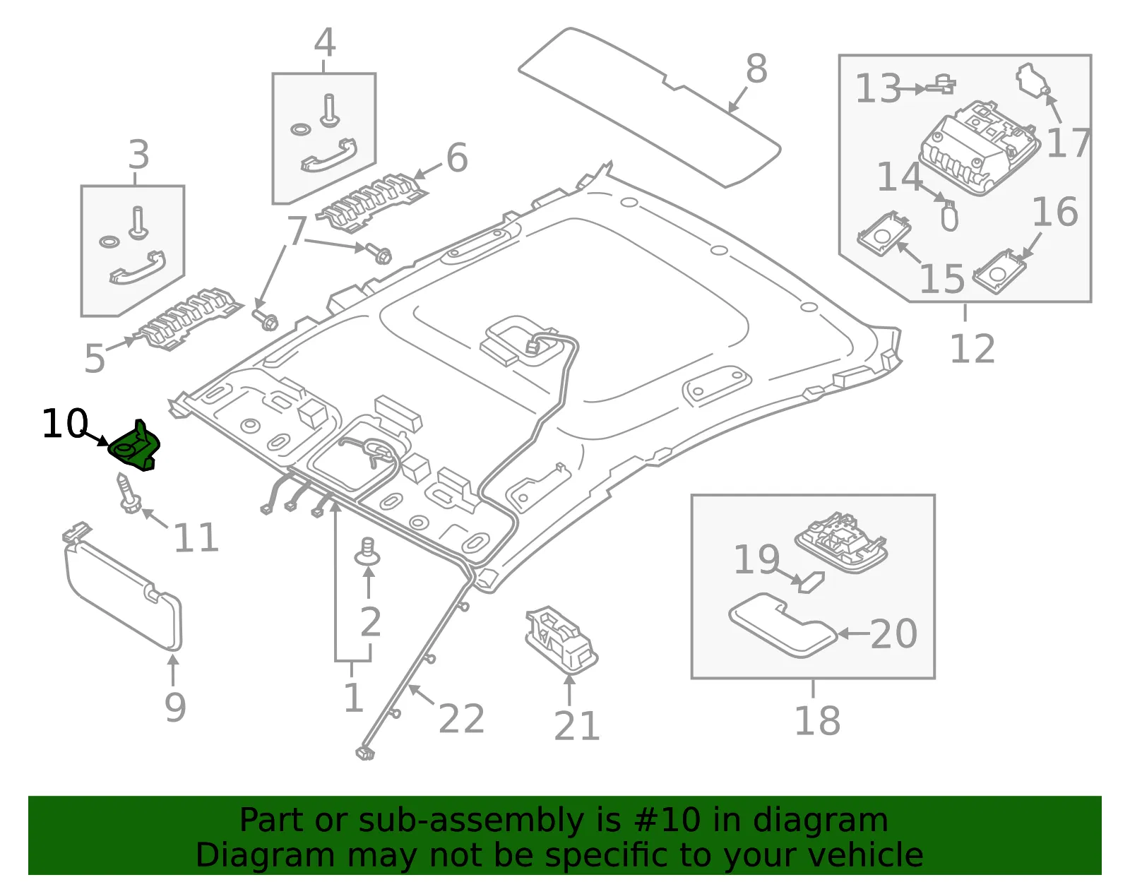 Sun-Visor Retainer - Kia (85235-B1000WK) - view 2