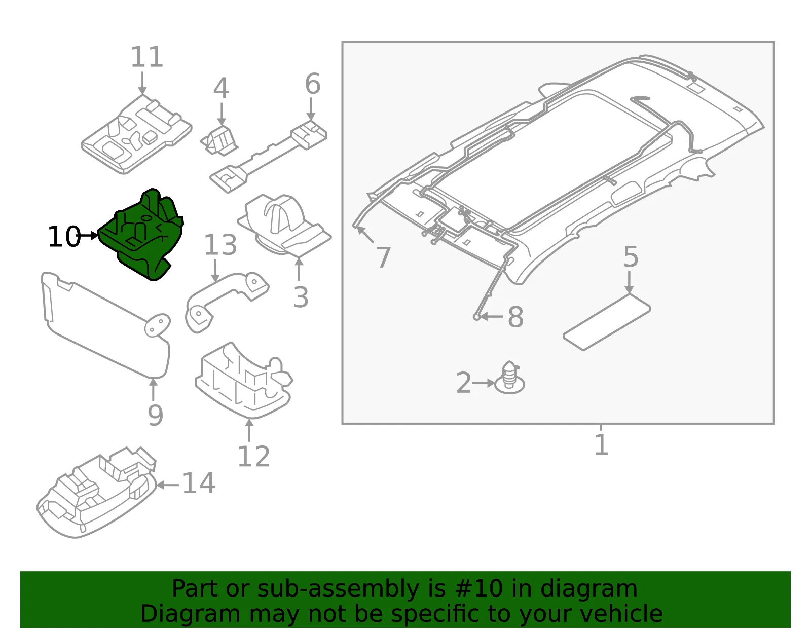 Sun-Visor Retainer - Kia (85235-D3000WK) - view 2