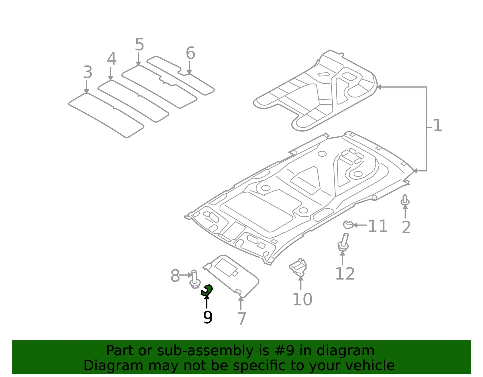 Visor Cap - Driver's Side (LH) - Kia (85237-2J000J7) - view 2