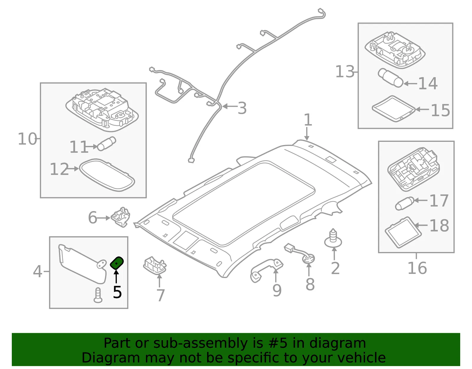 Sun-Visor Cover - Driver's Side (LH) - Kia (85237-2P000UP) - view 2