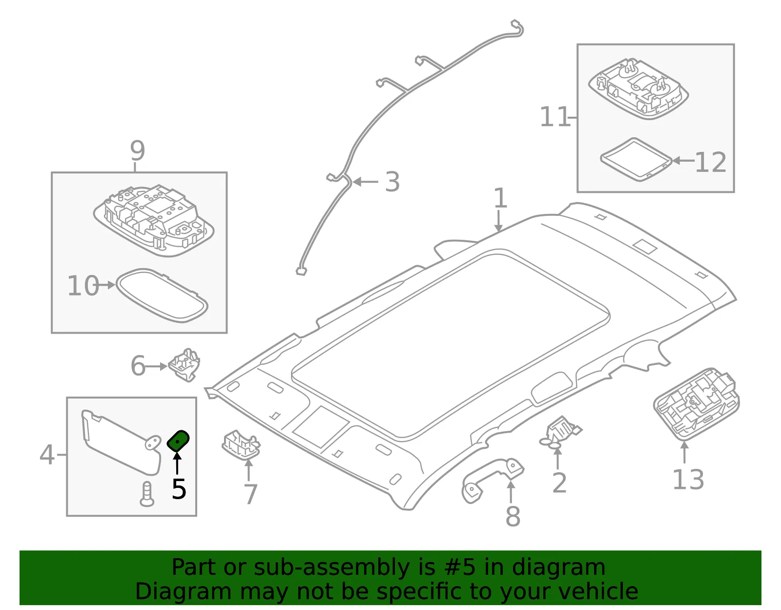 Sun-Visor Cover - Driver's Side (LH) - Kia (85237-C5000WK) - view 2