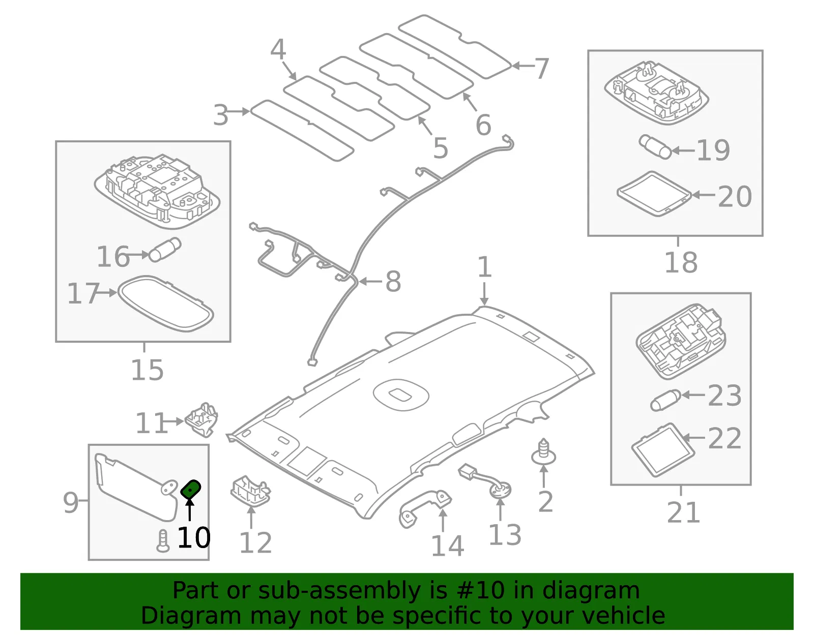 Sun-Visor Cover - Passenger Side (RH) - Kia (85238-2P000UP) - view 2