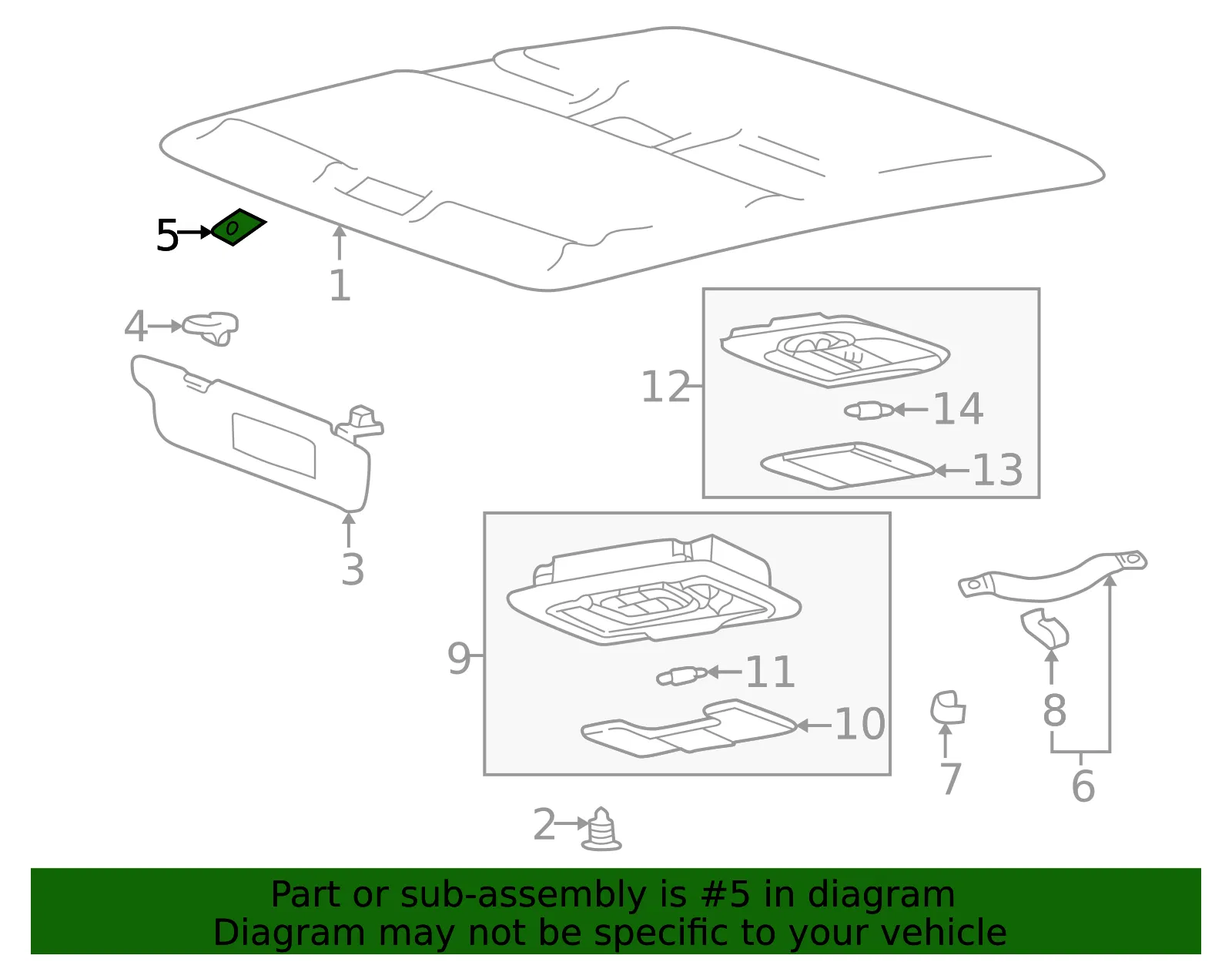 Visor Pivot - Passenger Side (RH) - Kia (85240-3C000BT) - view 2