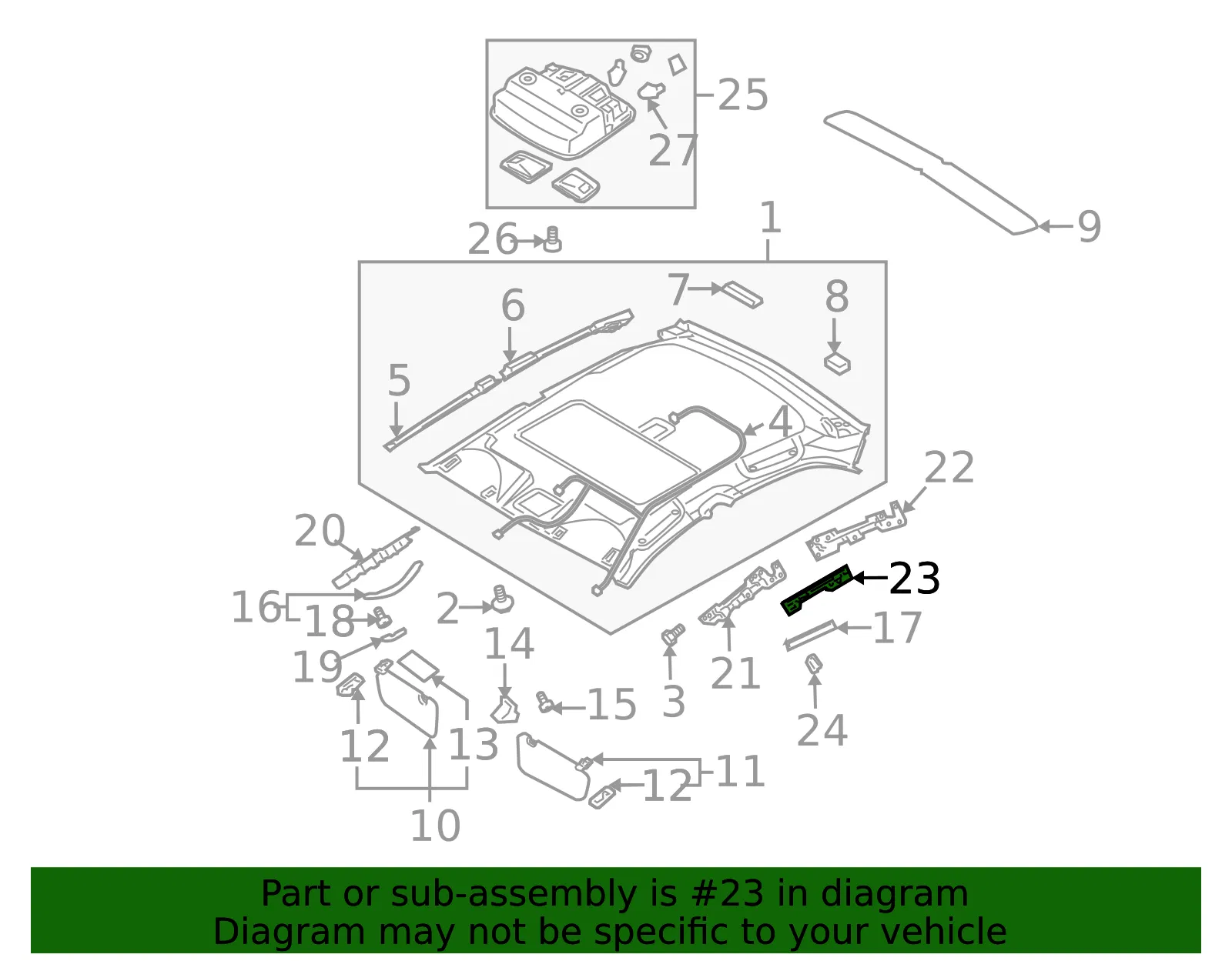 Assist Strap Cushion - Passenger Side (RH) - Kia (85360-2F550) - view 2