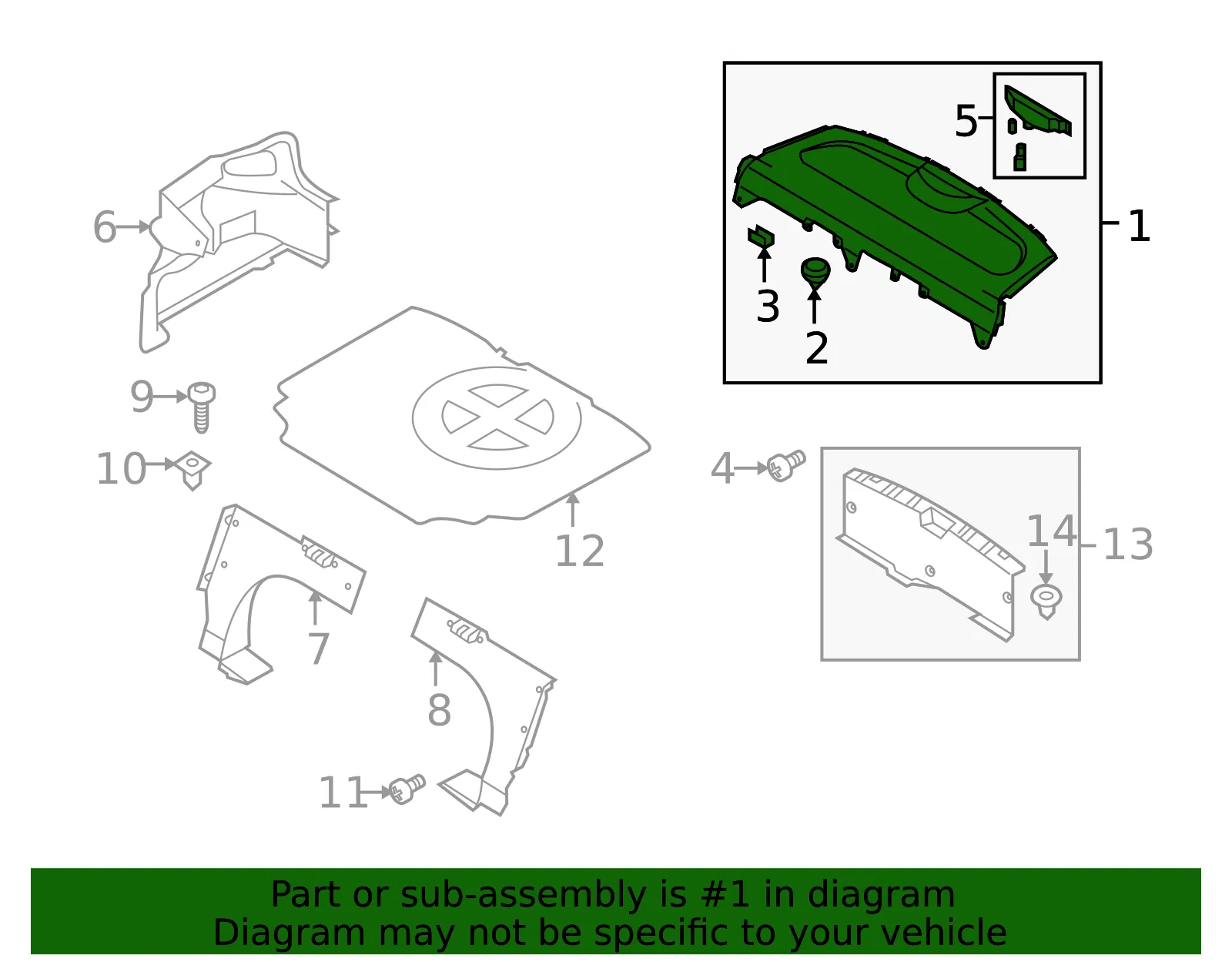 Pkg Tray Trim - Kia (85610-1M8008O) - view 2
