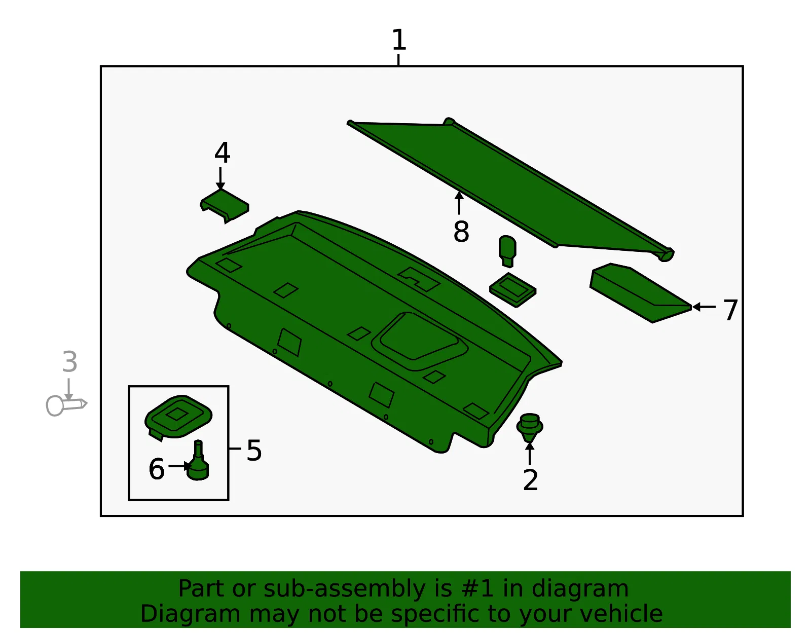 Pkg Tray Trim - Kia (85610-2G030S8) - view 2