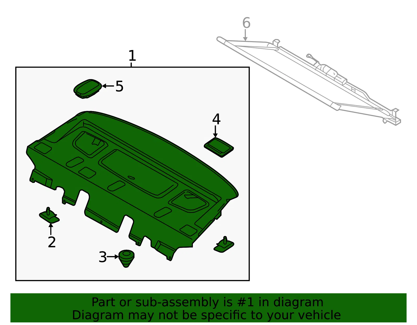 Pkg Tray Trim - Kia (85610-3R090WK) - view 2