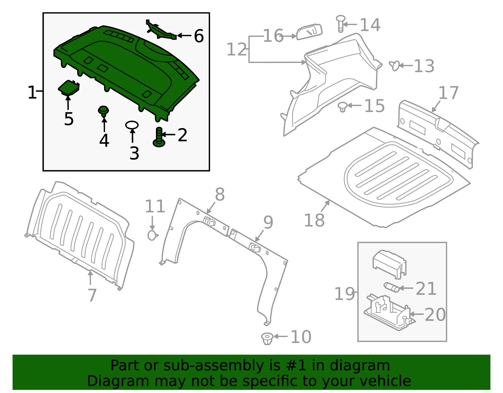 Pkg Tray Trim - Kia (85610-M7700WK) - view 2