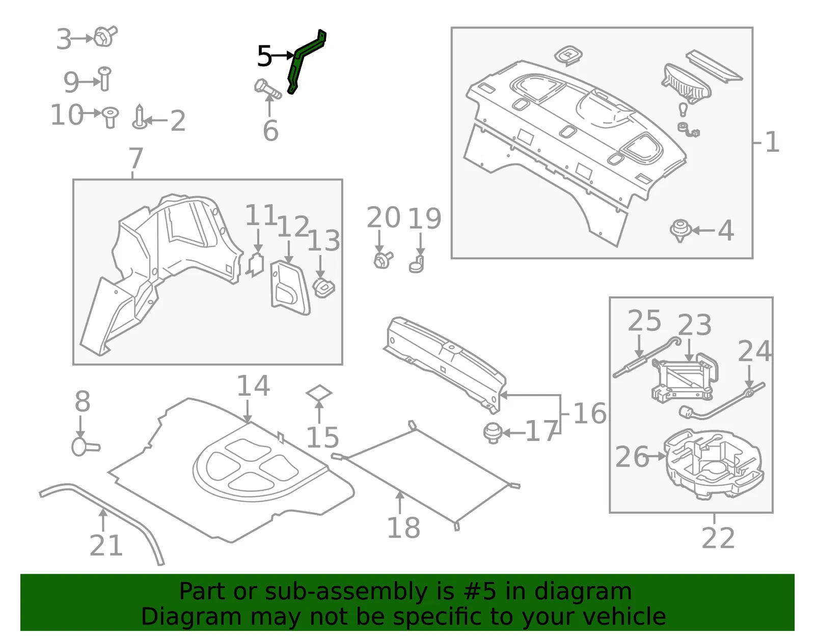 Pkg Tray Trim Bracket - Passenger Side (RH) - Kia (85616-2F000) - view 2