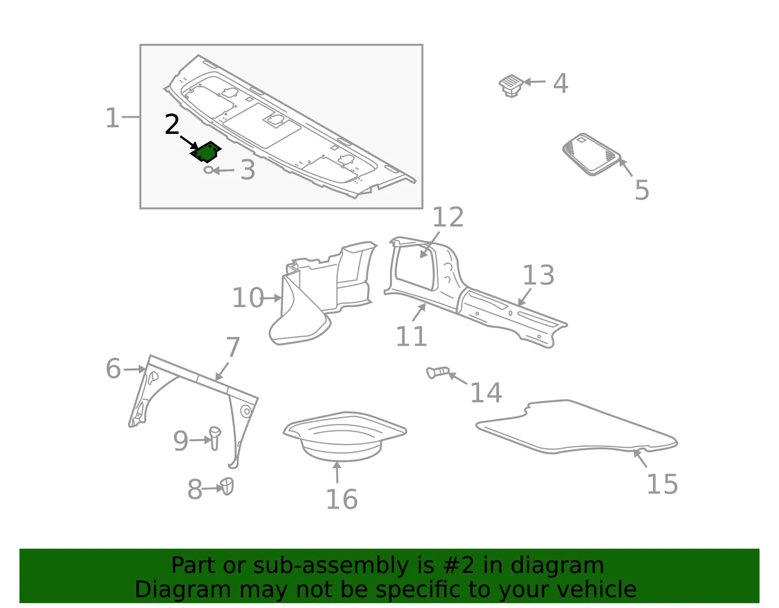 Pkg Tray Trim Bracket - Kia (85617-3C000) - view 2