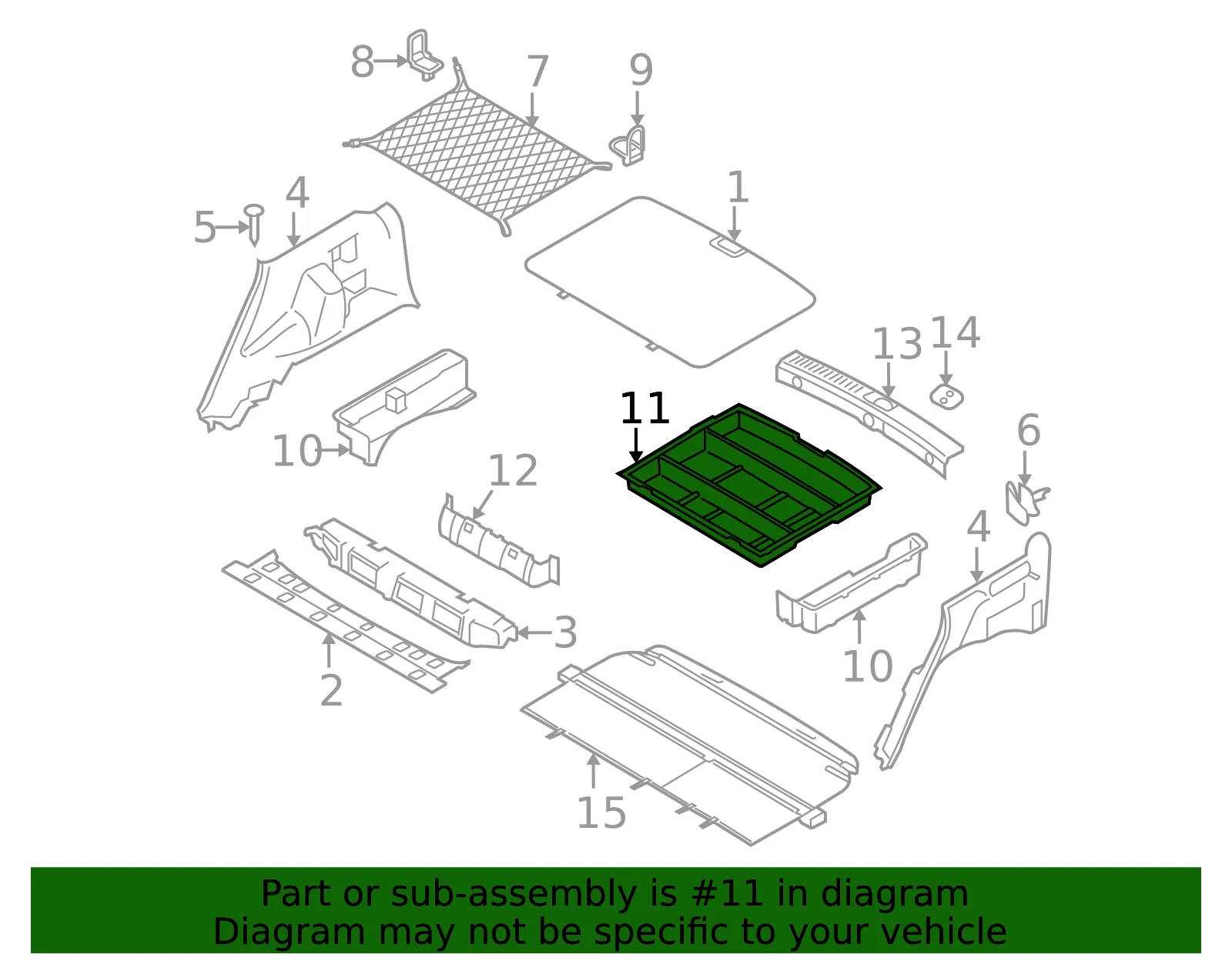 Lower Tray - Kia (85715-1F000WK) - view 2