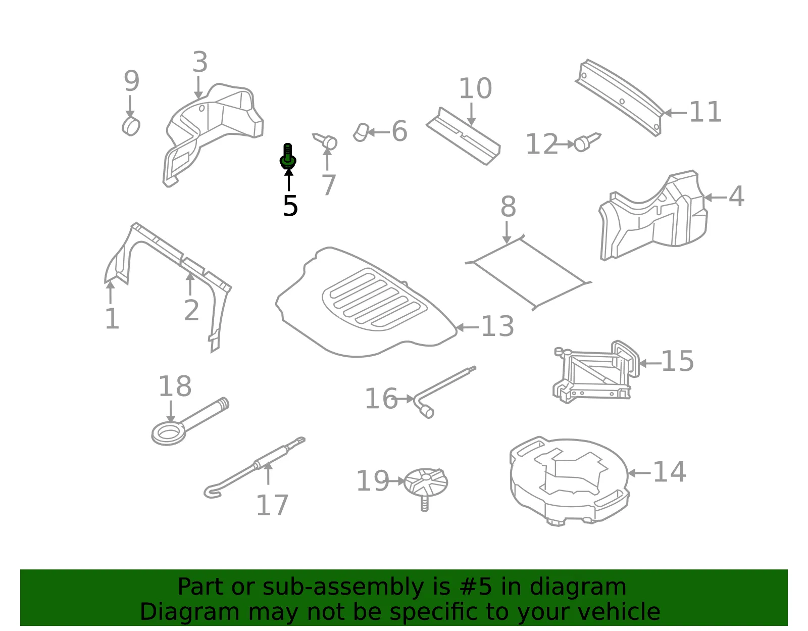 Trunk Side Trim Clip - Kia (85720-2G050VA) - view 2