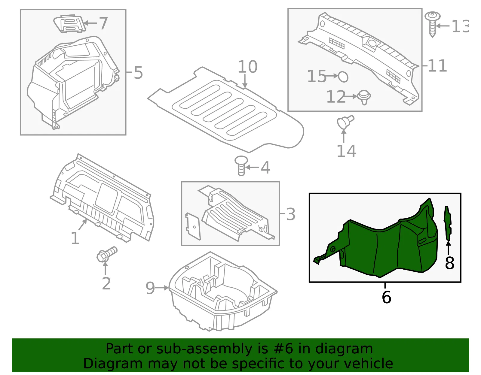 Trunk Trim Panel - Kia (85730-4U600VA) - view 2