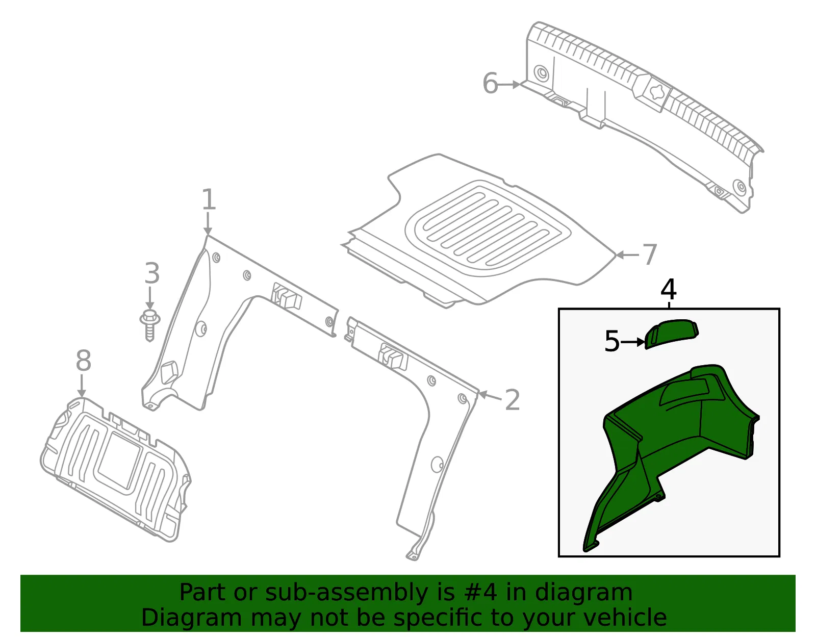 Trunk Side Trim - Kia (85730-L3000WK) - view 2