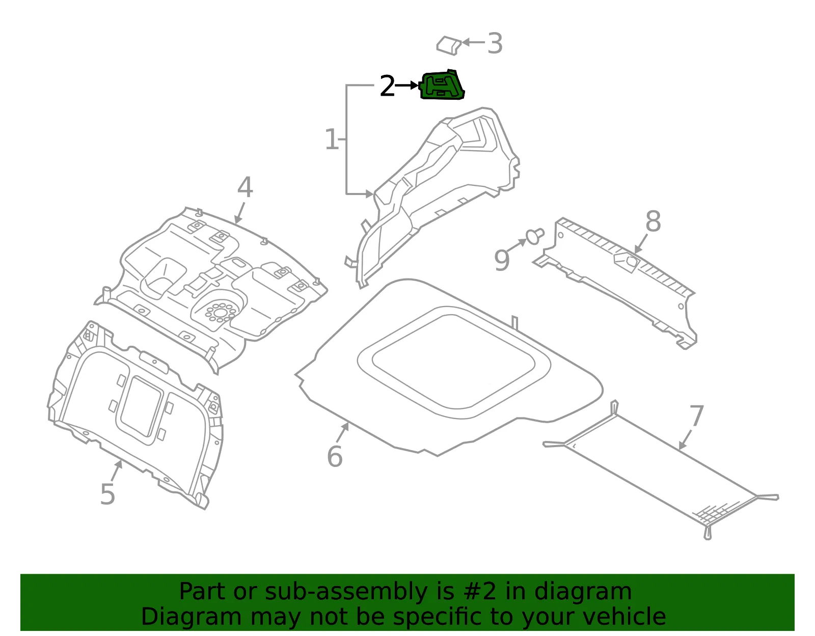 Trunk Side Trim Cover - Driver's Side (LH) - Kia (85738-F6000) - view 2
