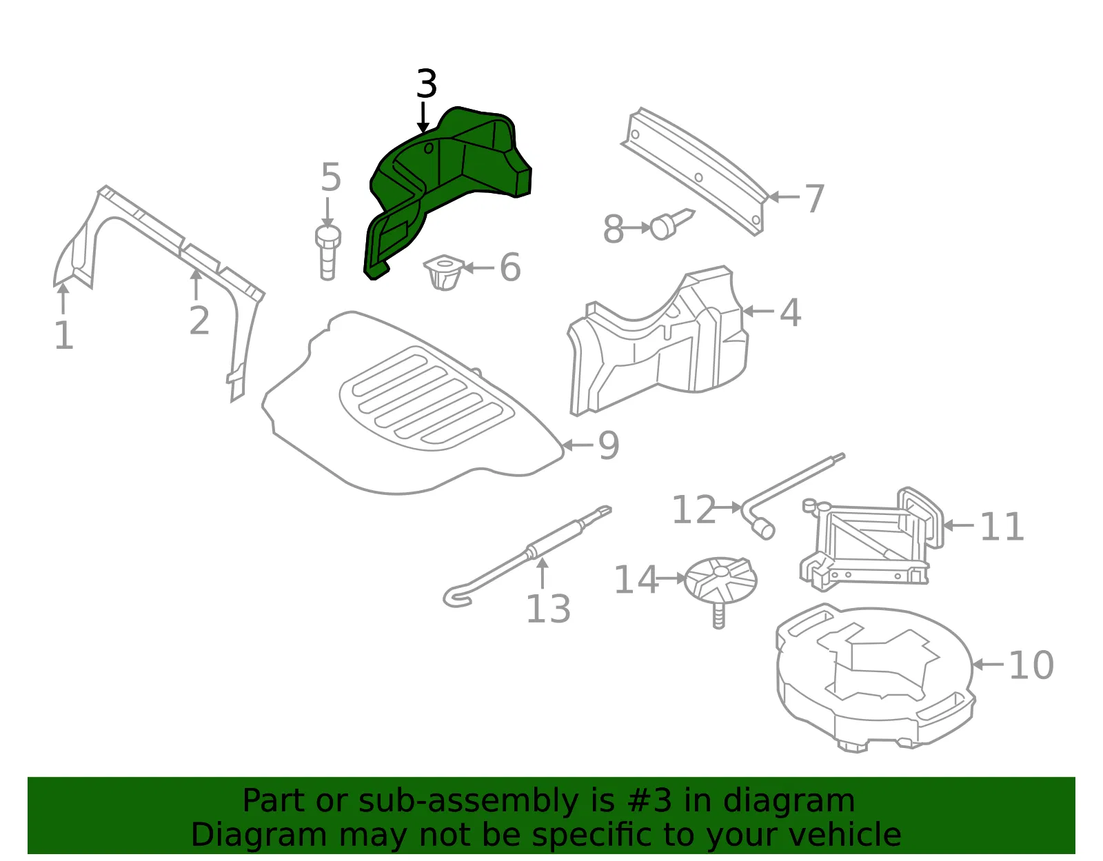 Trunk Side Trim - Kia (85740-2G900VA) - view 2