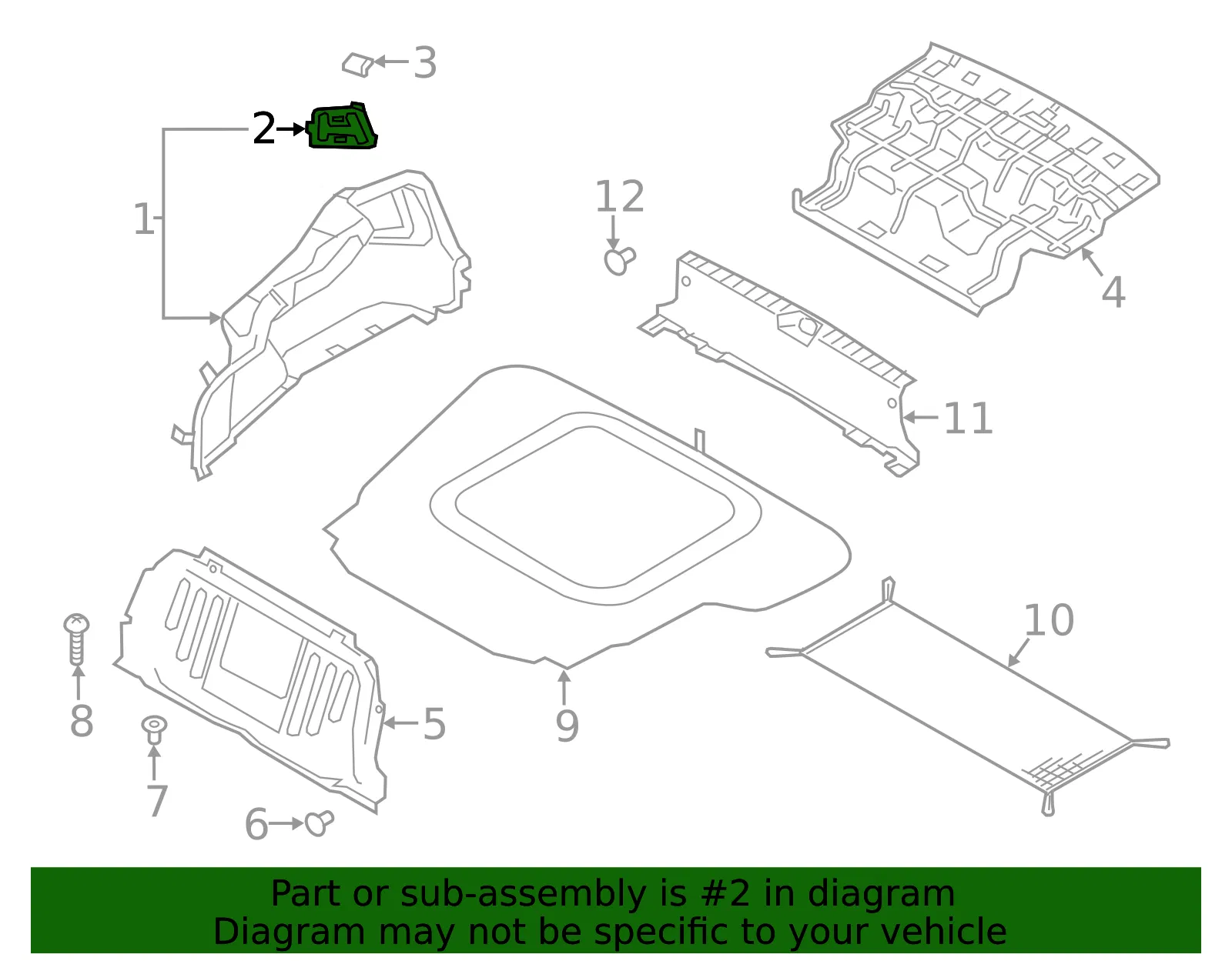 Trunk Side Trim Cover - Passenger Side (RH) - Kia (85754-3R000WK) - view 2