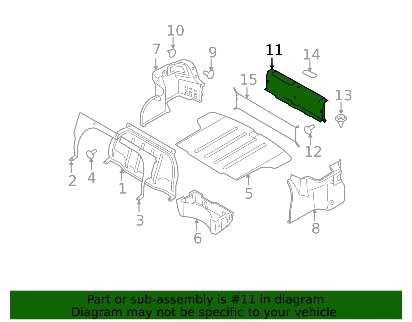 Rear Panel Trim - Kia (85770-1G001CA) - view 2