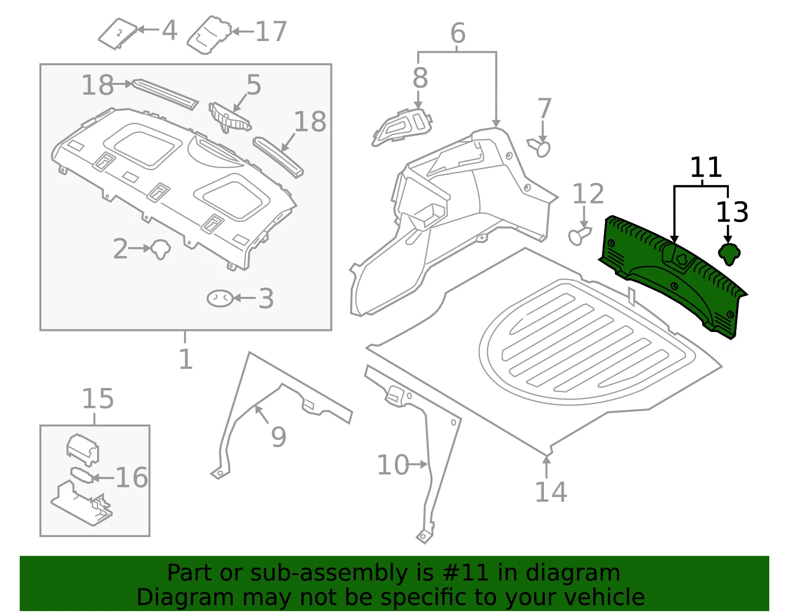 Rear Trim Panel - Kia (85770-A7000WK) - view 2