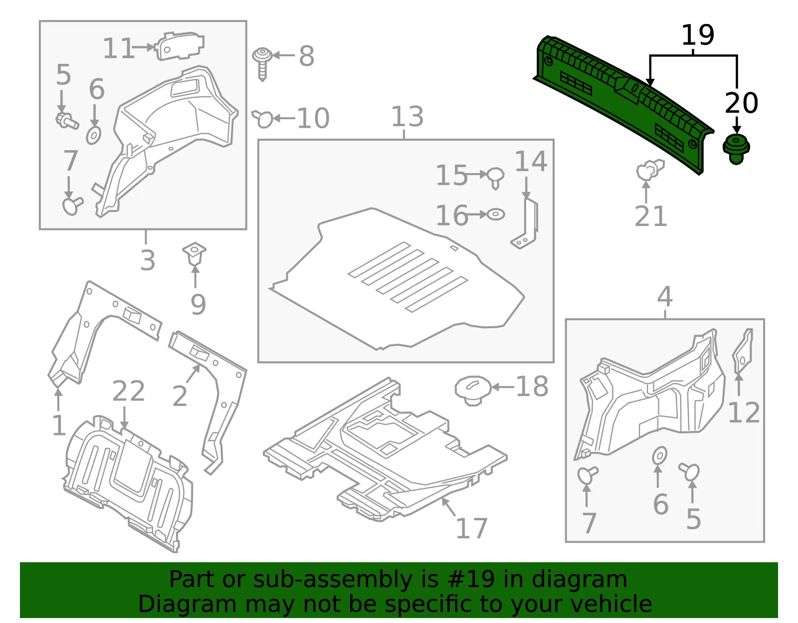Back Panel Trim - Kia (85770-A8000WK) - view 2