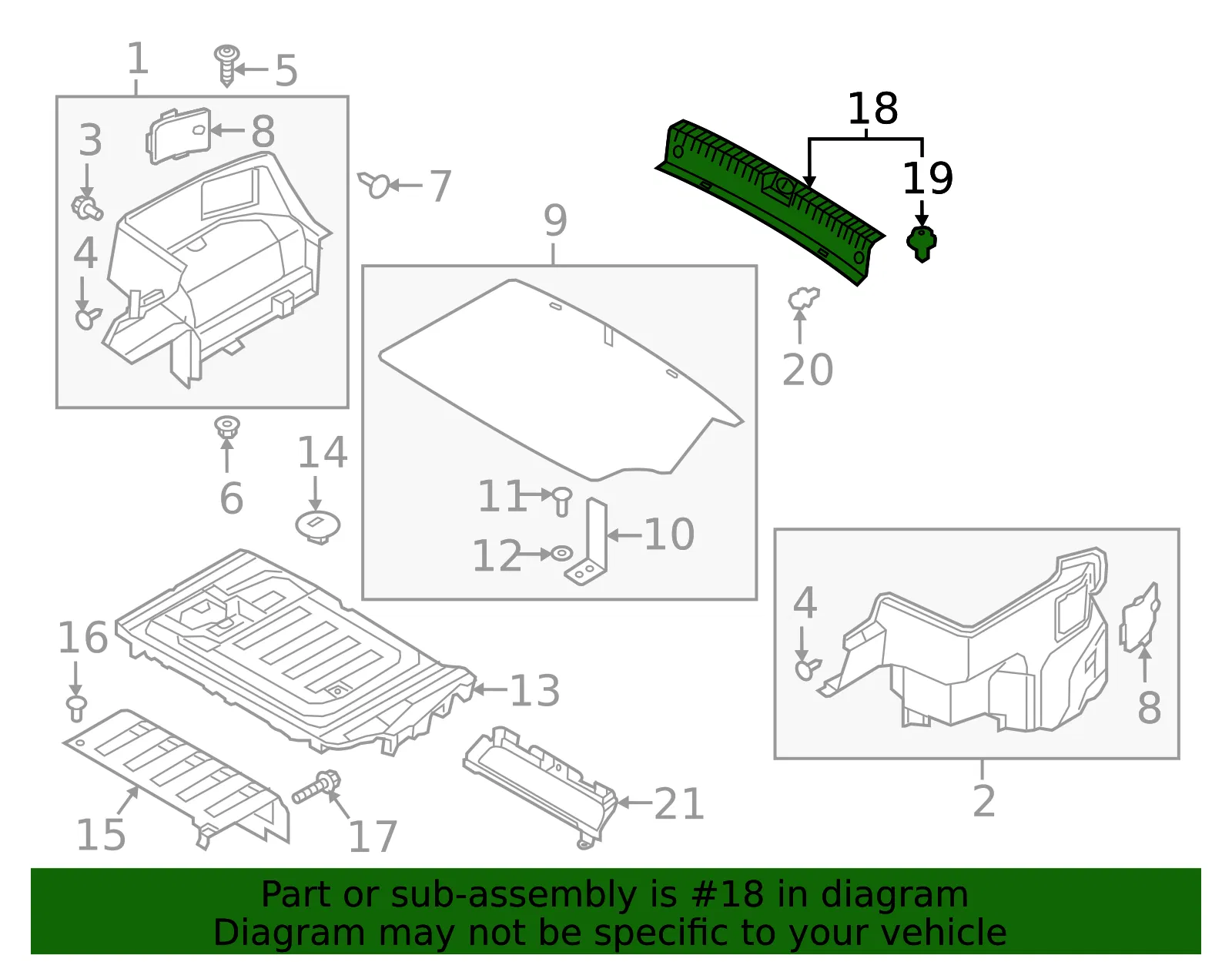 Back Panel Trim - Kia (85770-A8500WK) - view 2