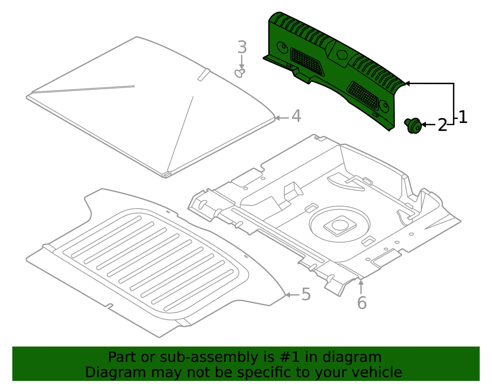 Rear Panel Trim - Kia (85770-AT200CCV) - view 2