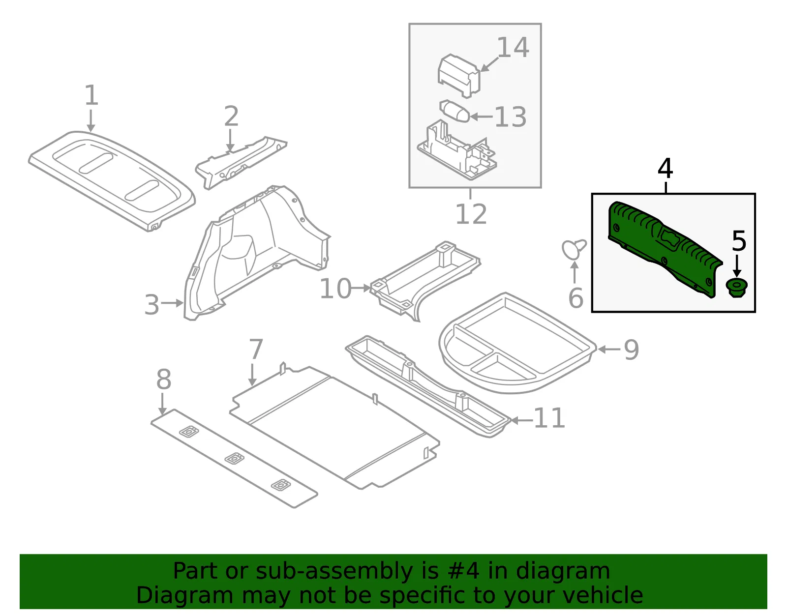 Rear Trim Panel - Kia (85770-B0500WK) - view 2