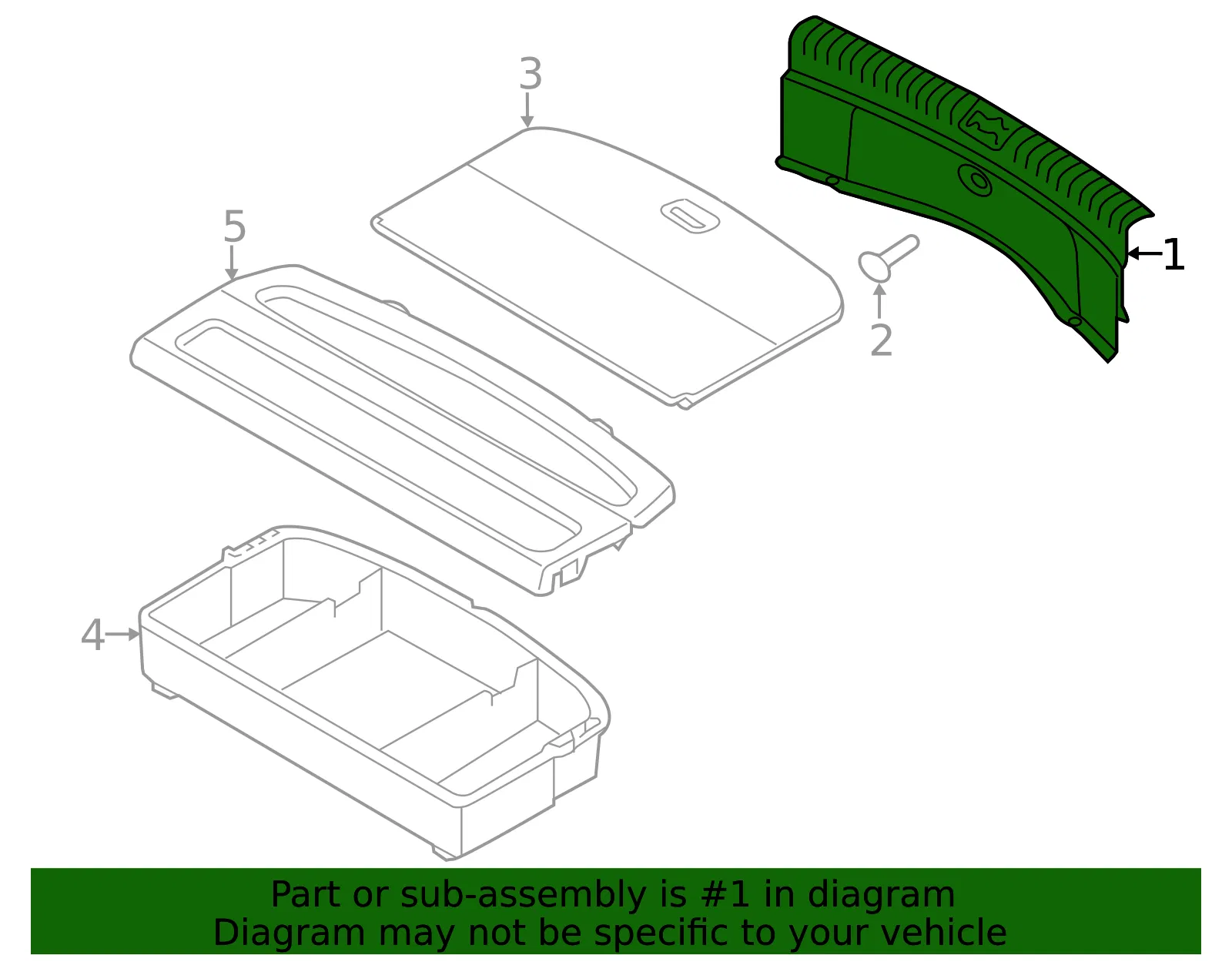 Rear Panel Trim - Kia (85770-E4000GA6) - view 2