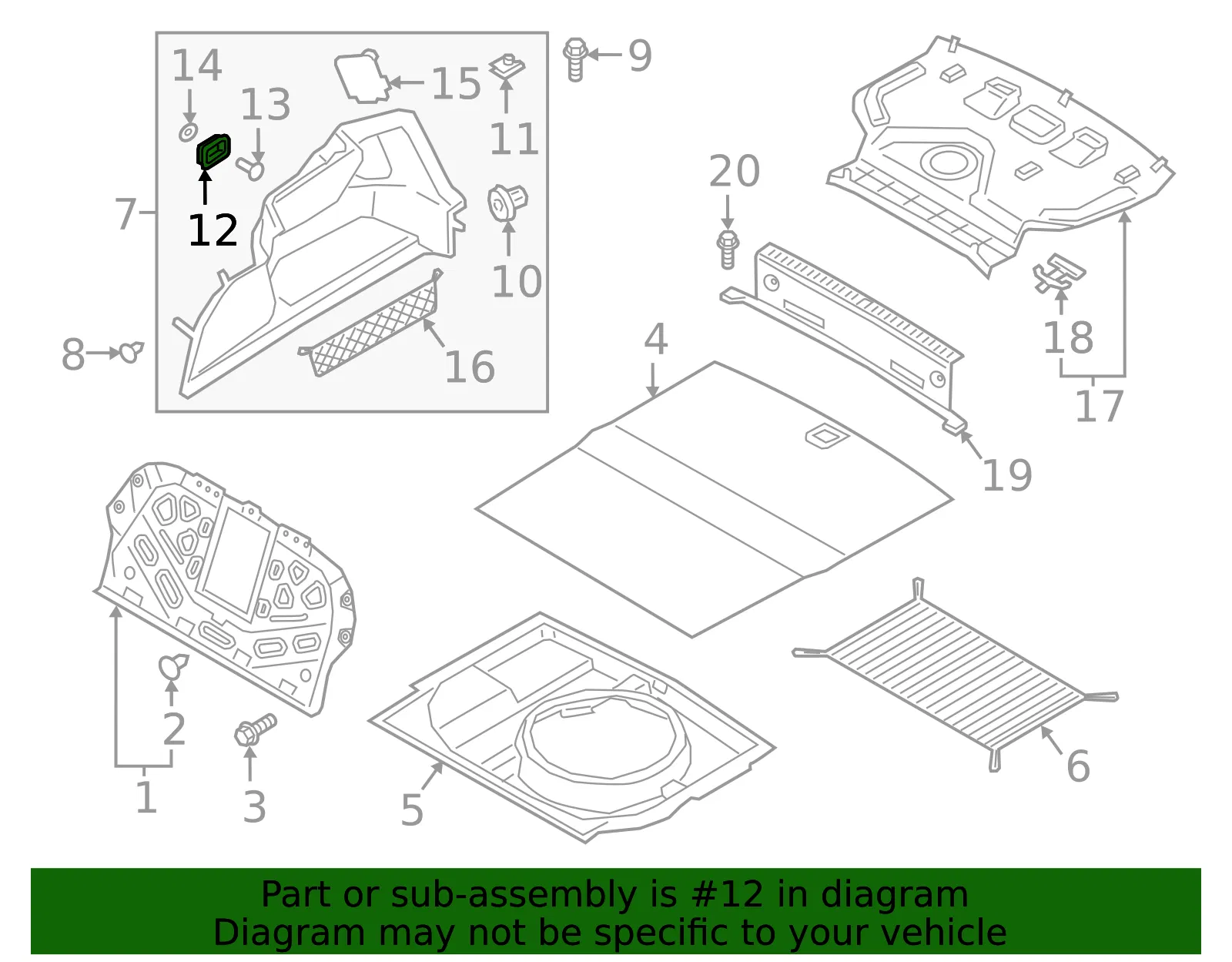 Trunk Side Trim Hook - Kia (85795-D2100) - view 2
