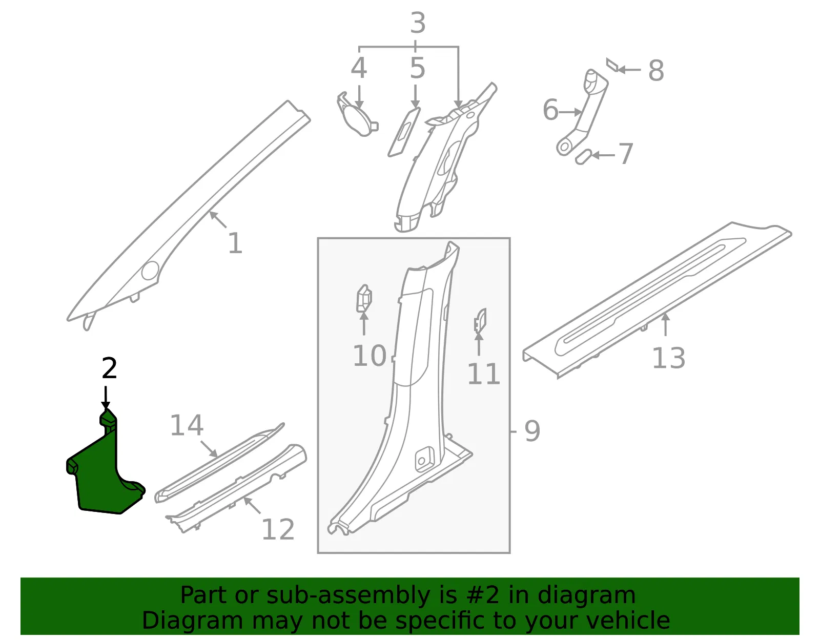 Cowl Trim - Kia (85823-R0010NUP) - view 2