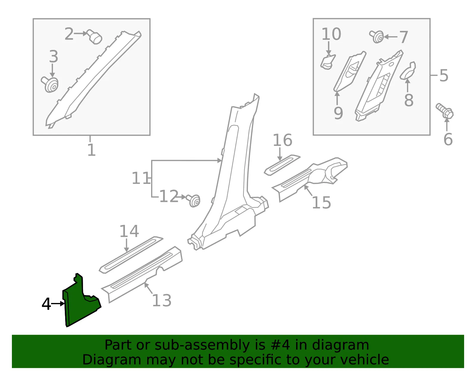 Cowl Trim - Passenger Side (RH) - Kia (85826-B2000BF3) - view 2