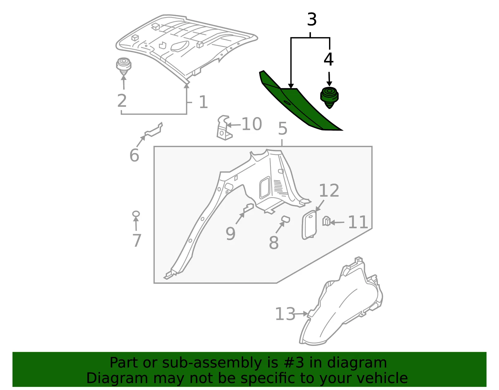Corner Trim - Driver's Side (LH) - Kia (85860-3E000FC) - view 2