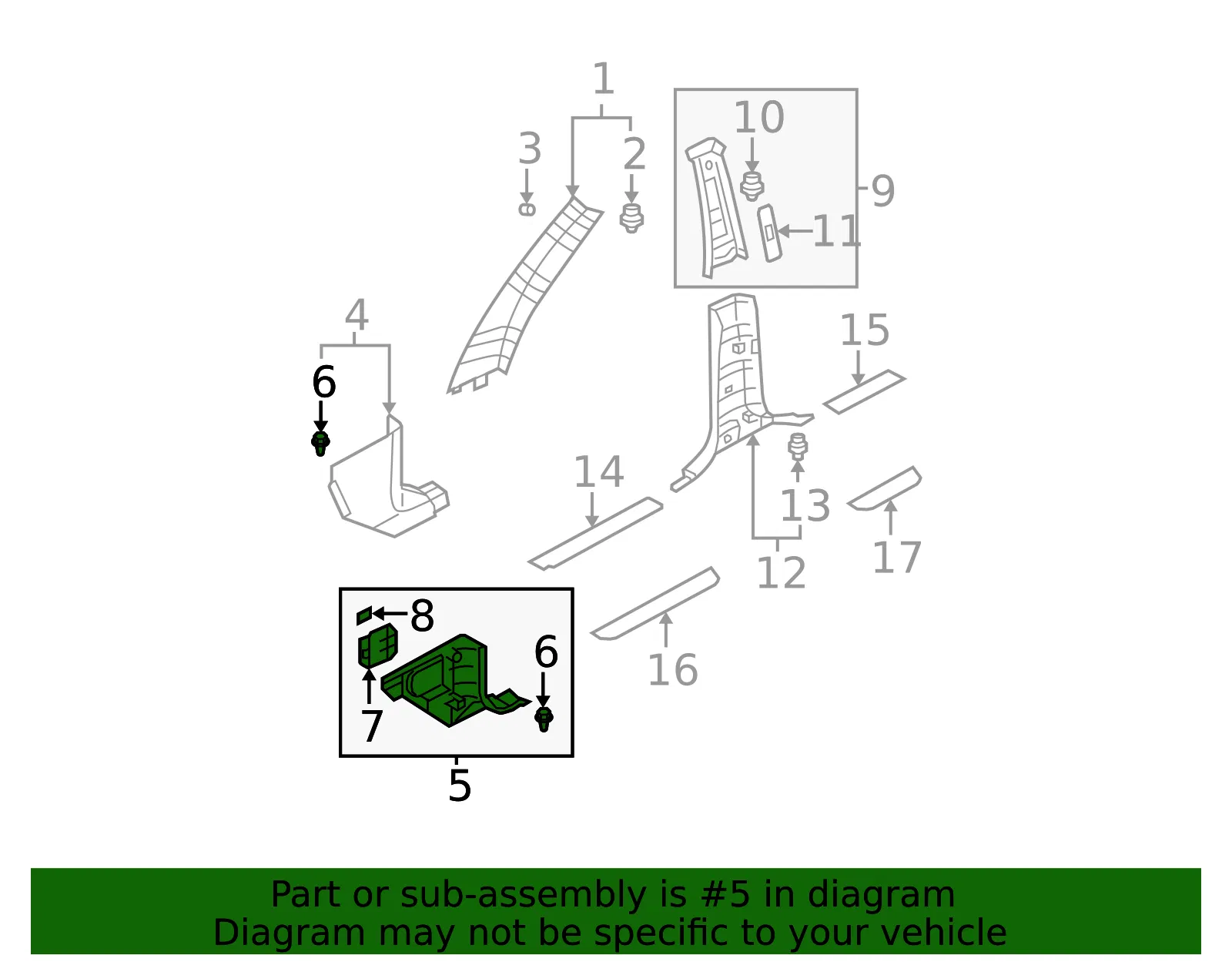 Cowl Trim - Driver's Side (LH) - Kia (85875-3E620FC) - view 2