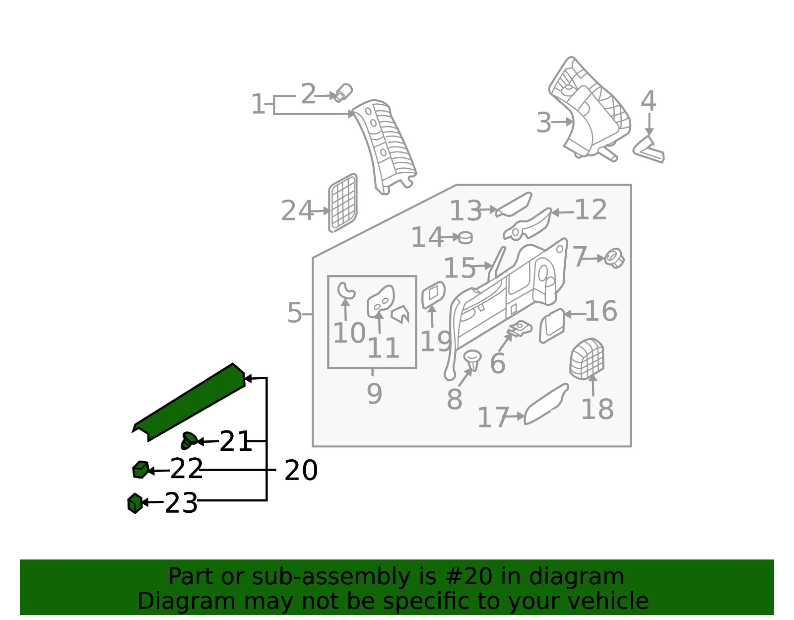 Carpet Retainer - Driver's Side (LH) - Kia (85875-4D500CS) - view 2