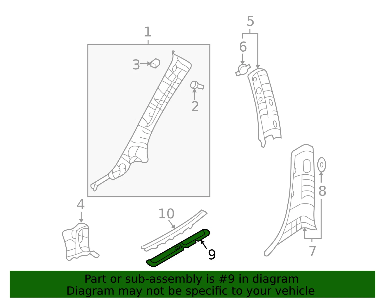 Carpet Retainer - Driver's Side (LH) - Kia (85881-4D500BQ) - view 2