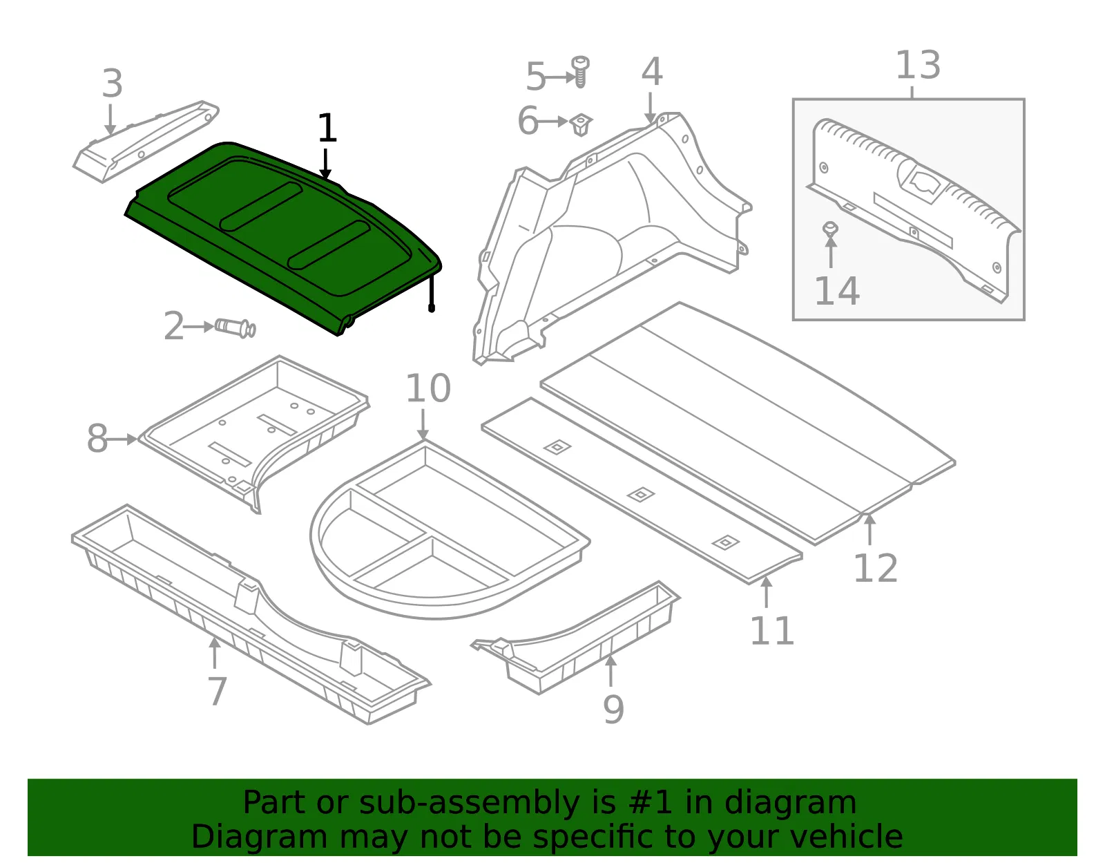 Shelf - Kia (85930-1M000WK) - view 2