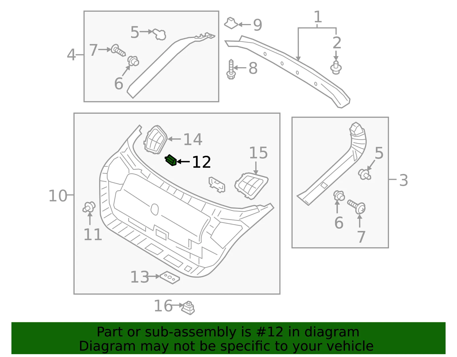 Lower Trim Cap - Kia (85956-J5000) - view 2