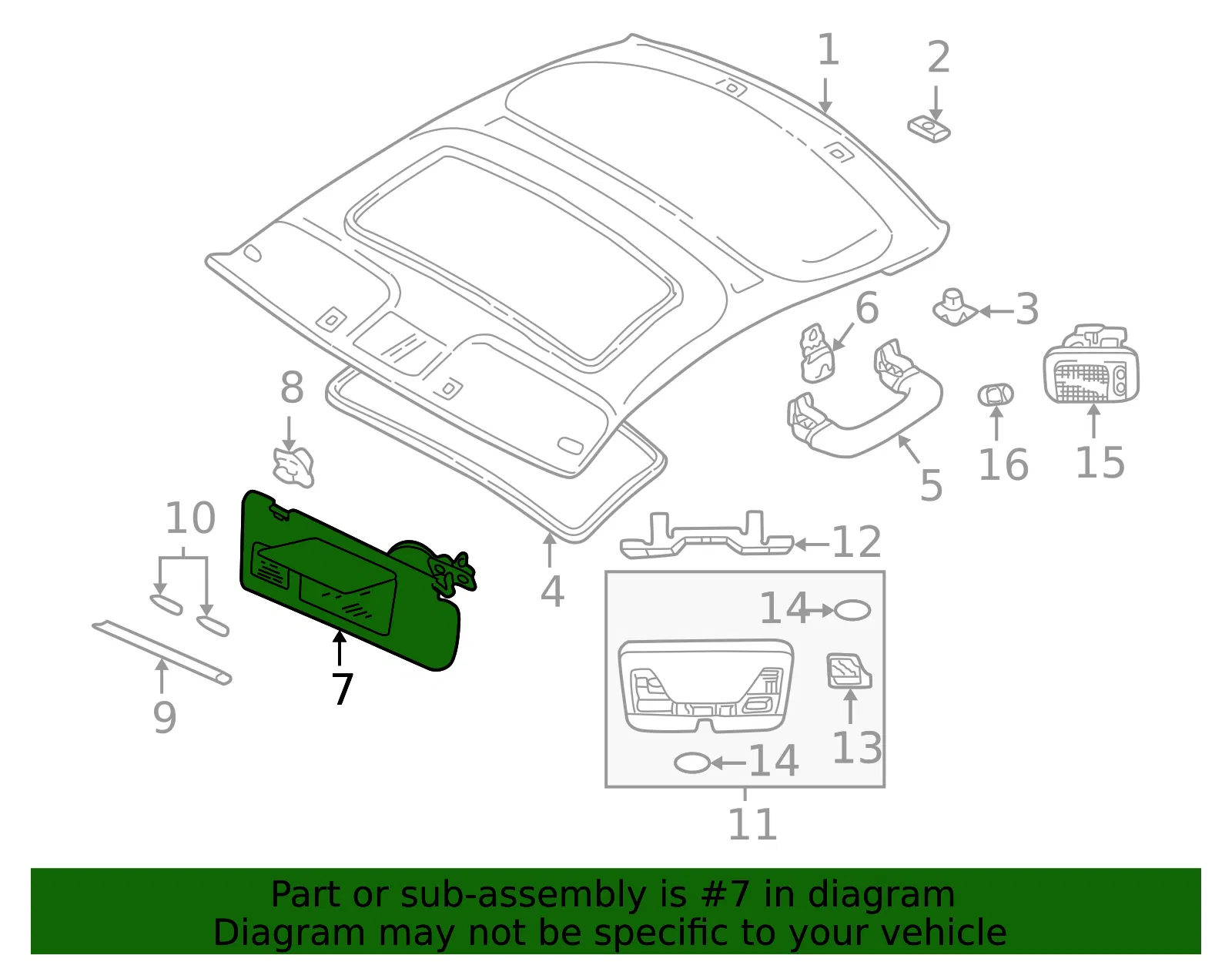 Sun-Visor - Driver's Side (LH) - Volvo (8600787) - view 2