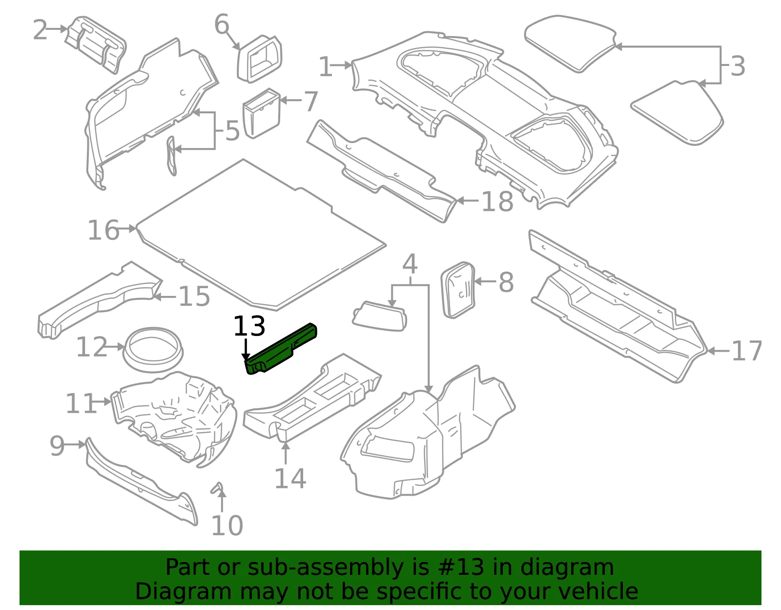 Trunk Trim Panel - Volvo (8600848) - view 2