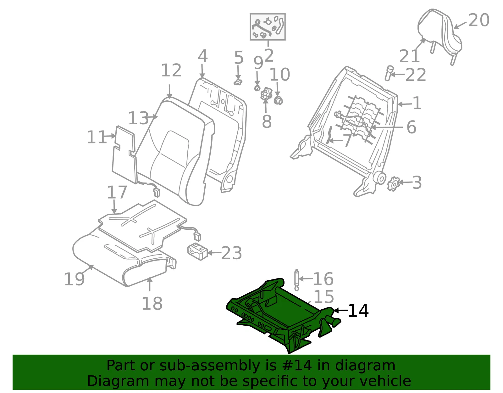 Seat Frame - Driver's Side (LH) - Volvo (8609609) - view 2