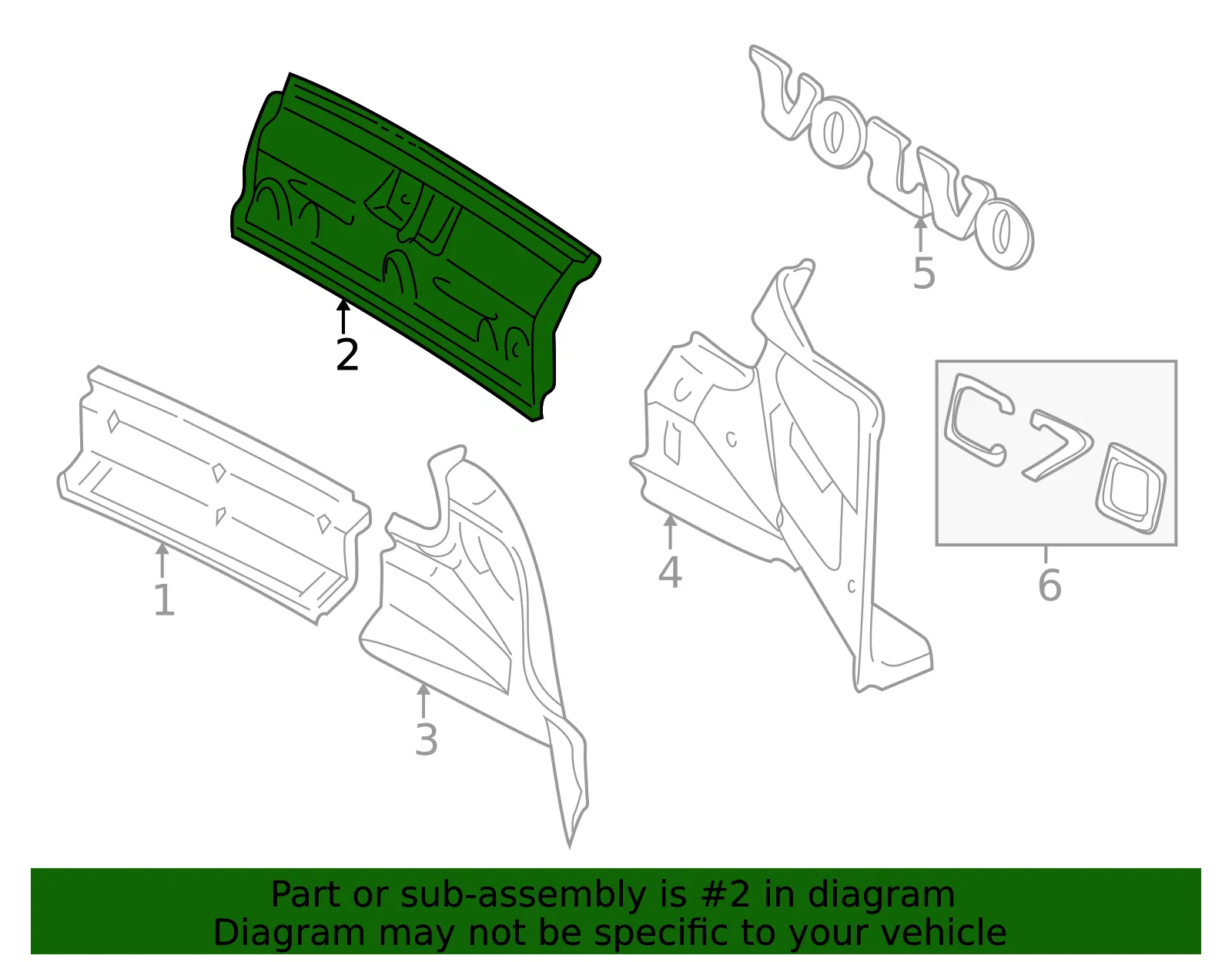 Rear Body Panel Trim Panel - Volvo (8611446) - view 2