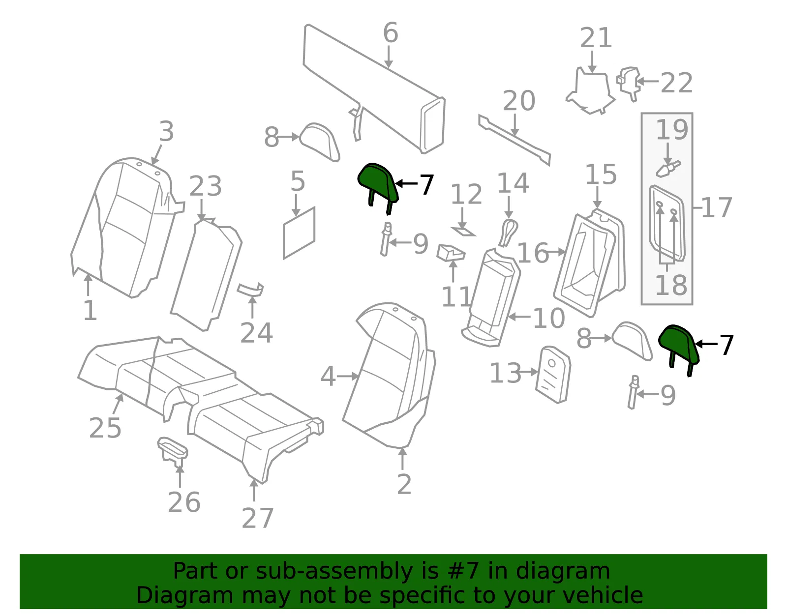 Headrest - Volvo (8613381) - view 2