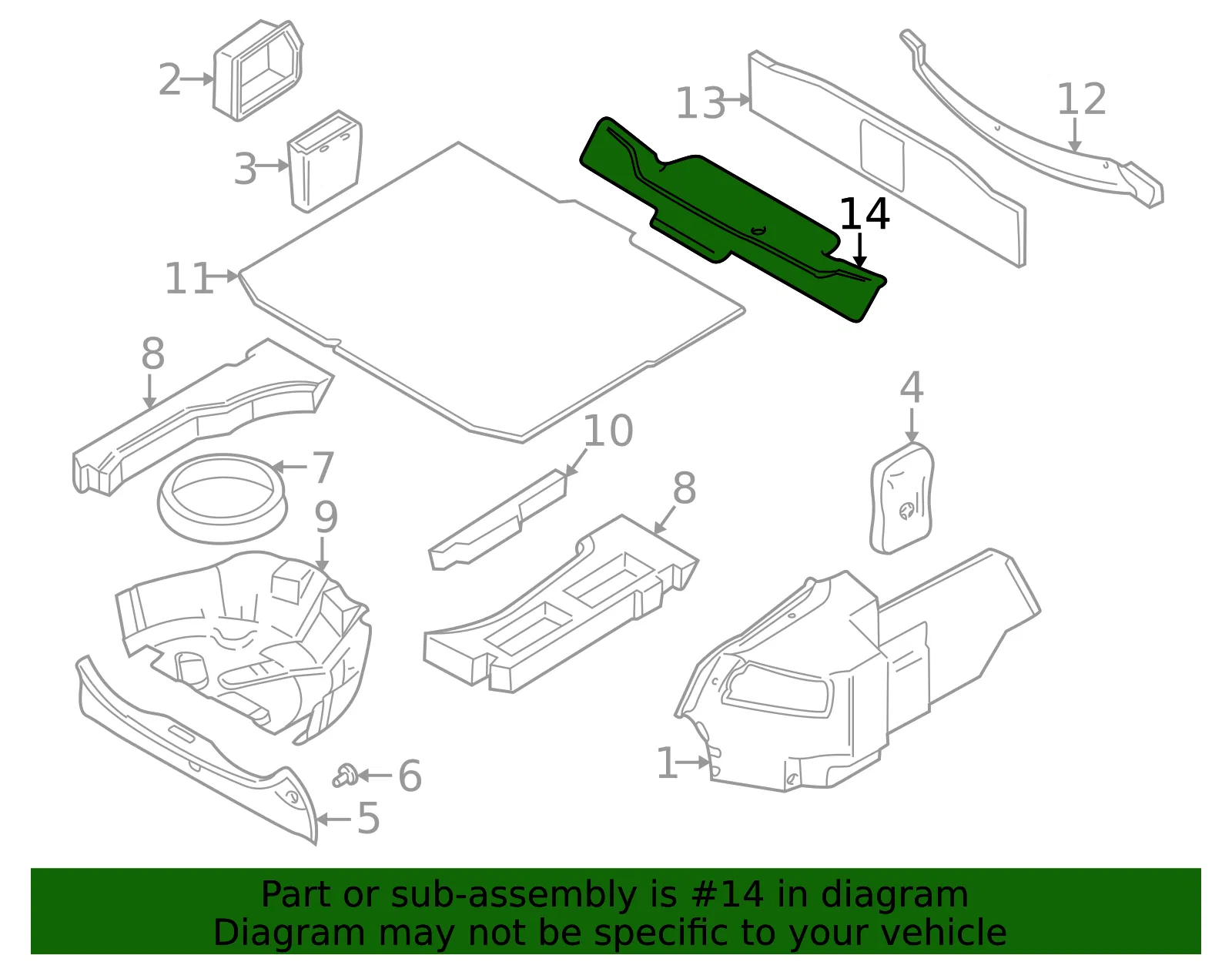 Trunk Trim Panel Bracket - Volvo (8614633) - view 2